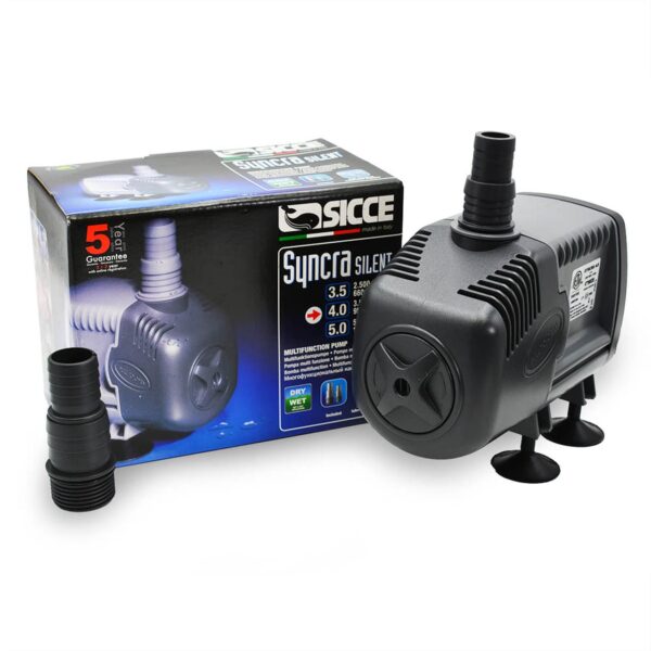 syncra-silent-4.0-and-box-1000x1000__77915.1558634266.jpg Syncra "Silent" Pump Model 4.0 (952 gph) - Image 1